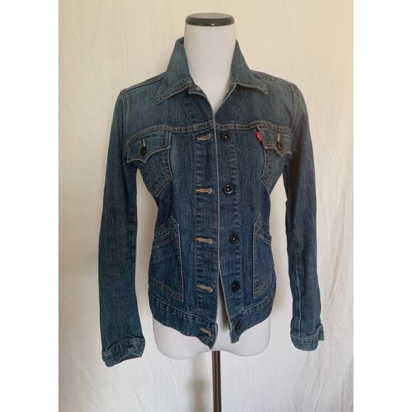 Levi's Dark Wash Denim Jacket Women's Size S - Picture 1 of 4